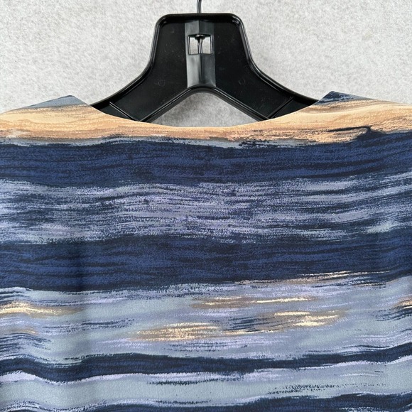 Vintage Pendleton 100% Silk Top Womens 4 Blue Beige Aztec Southwestern Blouse‎ - Picture 9 of 15